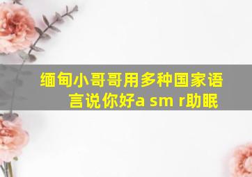 缅甸小哥哥用多种国家语言说你好a sm r助眠